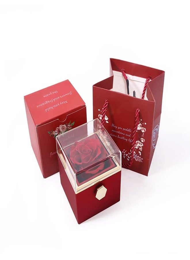 Dokazu To My Love Necklace Eternal Rose Rotating 360 Gift Box Jewelry Box, Preserved Red Rose with to My Love Necklace, Gifts for Her, Wife, Girlfriend, Wife, Rose Gifts for Women - Image 5